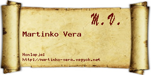 Martinko Vera névjegykártya
